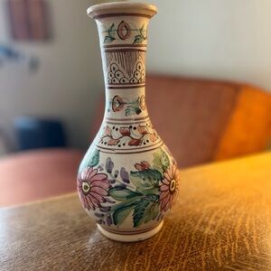 Vintage Hand-Painted Pottery Vase by Onda Espana Madr in Spain 9 1/4” tall